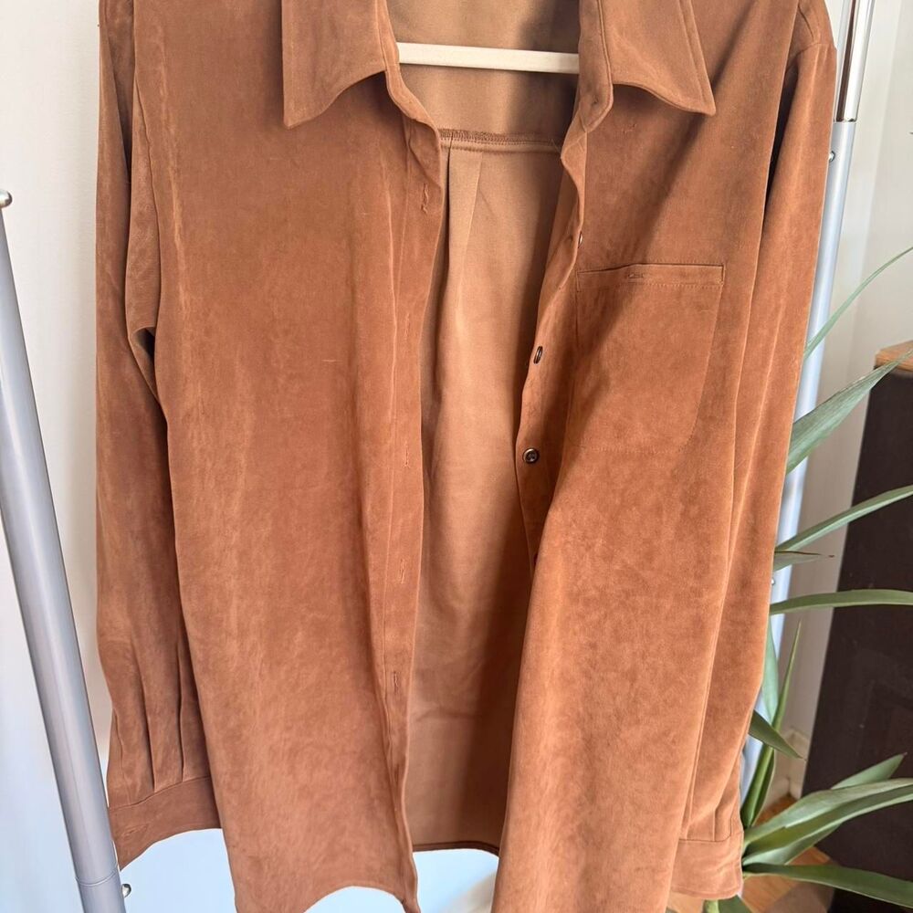 Vintage Brown Button-Up Shirt